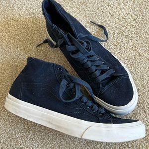 Vans High Top Blue Canvas Sneakers Shoes Size 8.5 Men